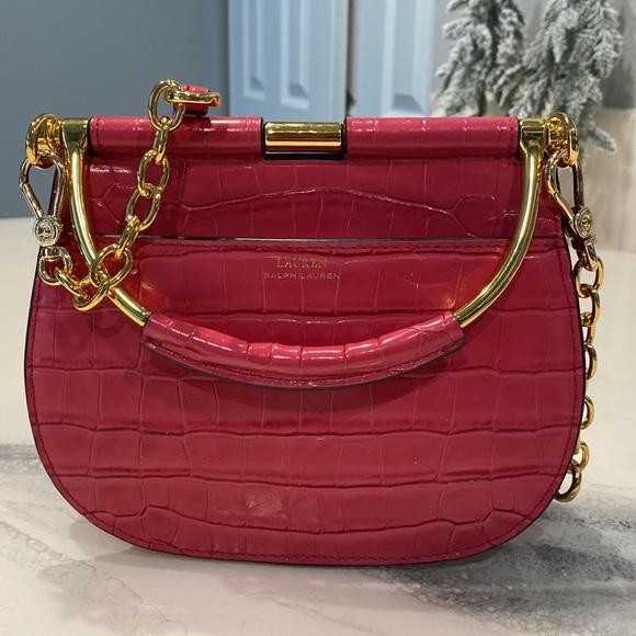 Ralph Lauren Handbags - 💕Ralph Lauren pink leather satchel crossbody💕
